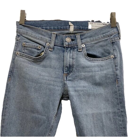 RAG & BONE Blue "Wiley"  Capri Raw Hem Skinny Jean Sz 2 - Picture 3 of 8